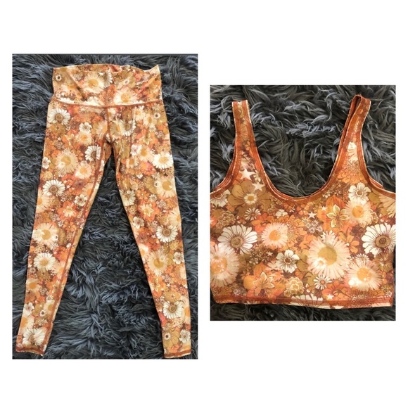 Teeki 💜 Wildflower Set Leggings & Crop Top Medium - Picture 1 of 4